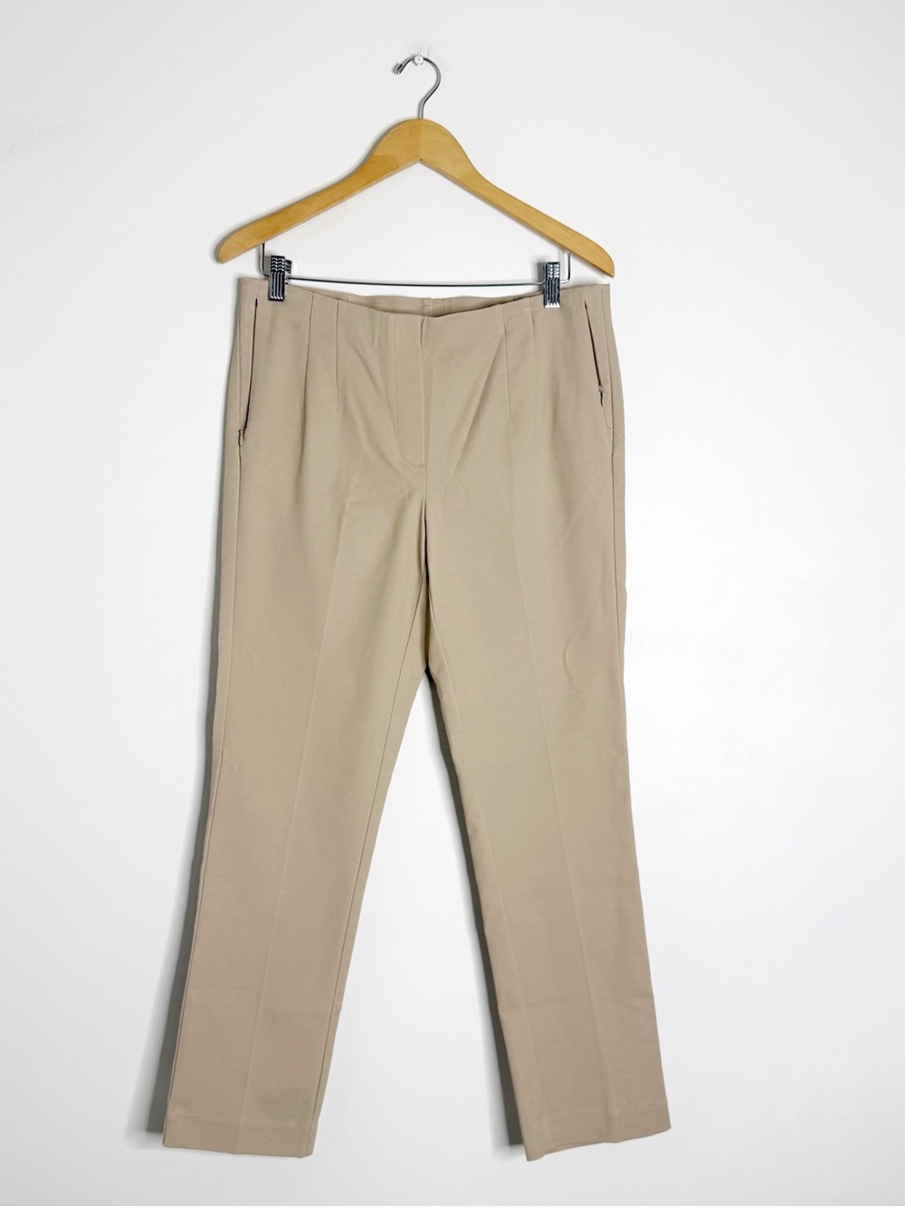 J. Jill Women’s Size 10 Khaki Pull-On Pants Straight Leg Zip Pockets NWT